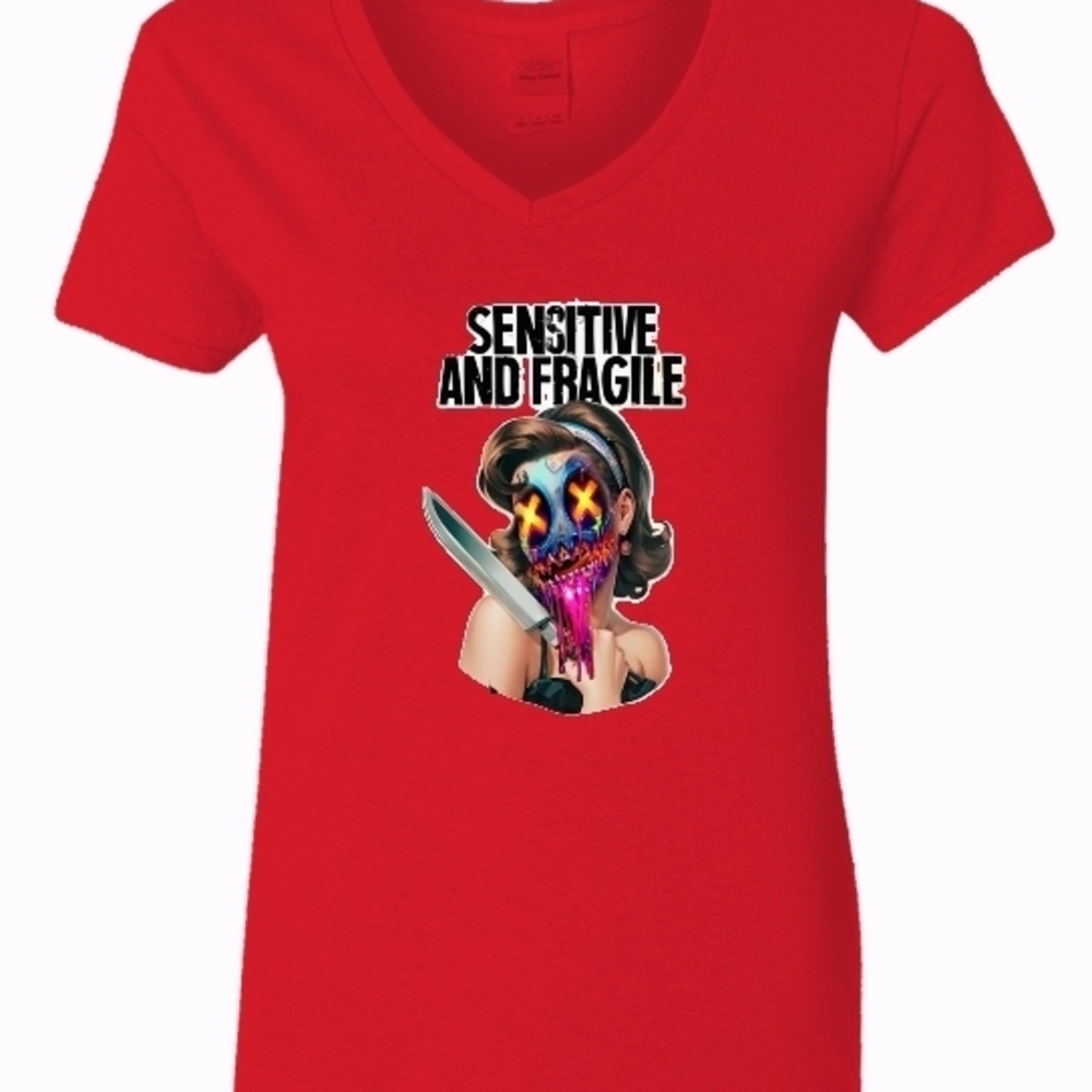 Red Graphic Tee - Sensitive and Fragile